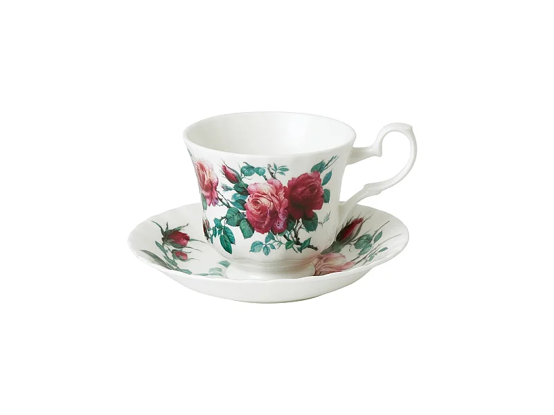 Tasse à thé 23 cl et sa sous-tasse Roses Versailles