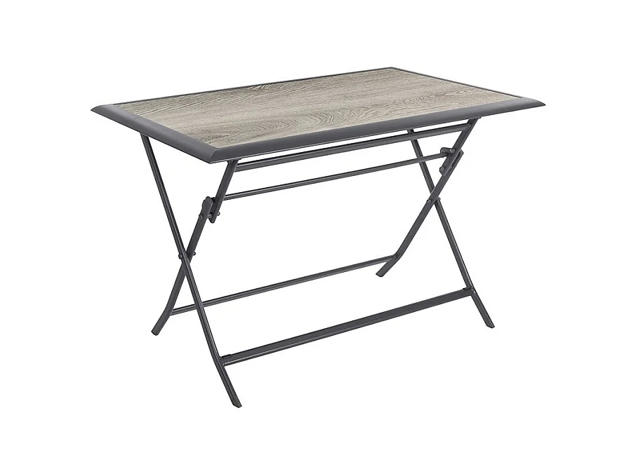 Table aluminium Azua 4 places gris smoke Hespéride
