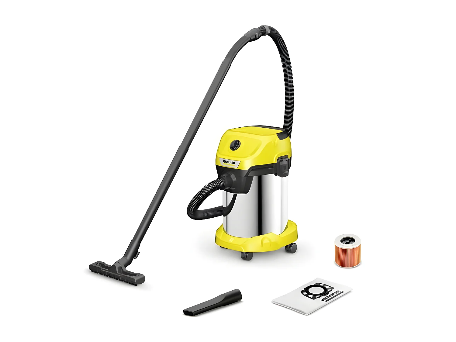 Aspirateur Eau et Poussière KARCHER WD 3 S V-19/4/20 - Cuve Inox 19 L - 1000W (Fonction Soufflerie)