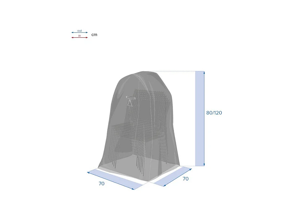 Copri sedia impilabile Hambo grigio - 70 x 70 x 120 cm - Hespéride