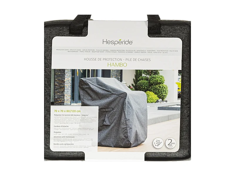 Copri sedia impilabile Hambo grigio - 70 x 70 x 120 cm - Hespéride