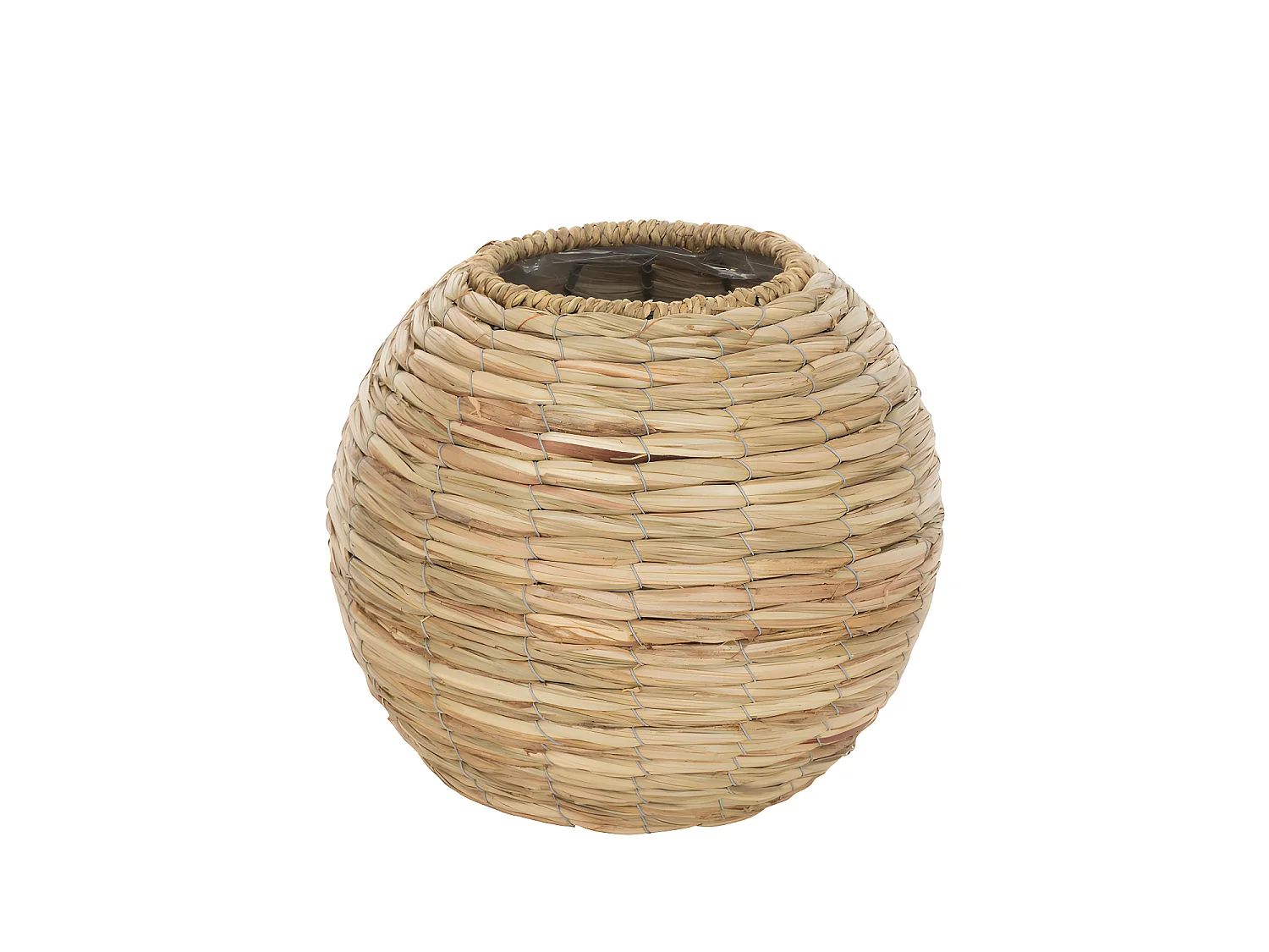 Vase Boule Design en Paille "Yumi" 24cm Naturel