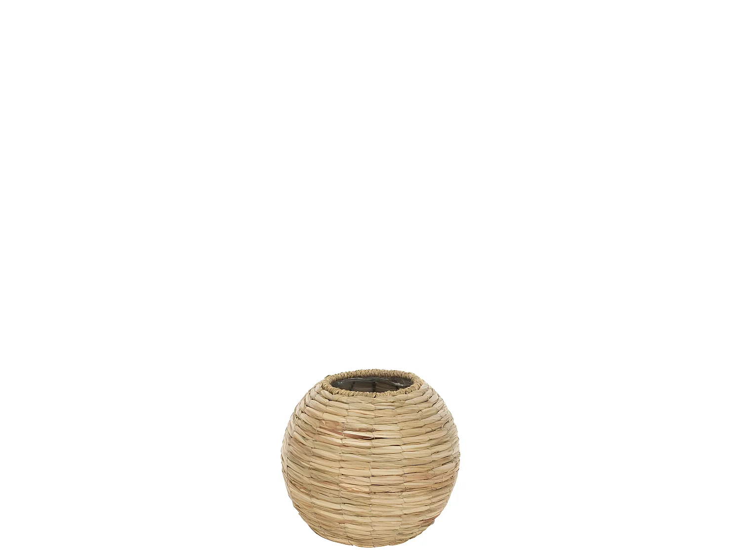 Vase Boule Design en Paille "Yumi" 24cm Naturel