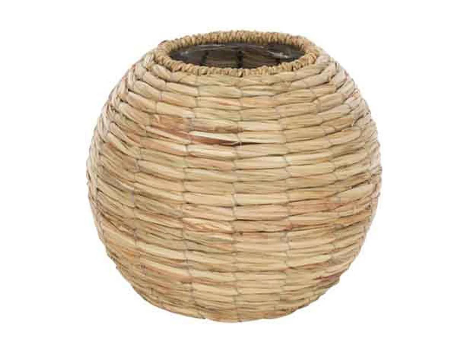 Vaso a sfera in legno naturale 23,5x23,5x21,5 cm
