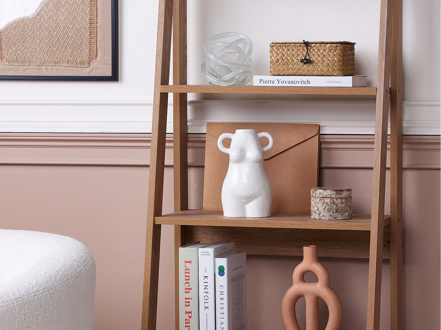 Jarrón para flores AIGIO Cerámica 25 cm Blanco