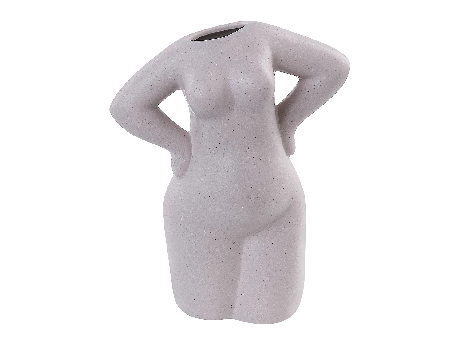 Blumenvase Keramik handgefertigt beige 24 cm weibliche Form Modern Kilkis