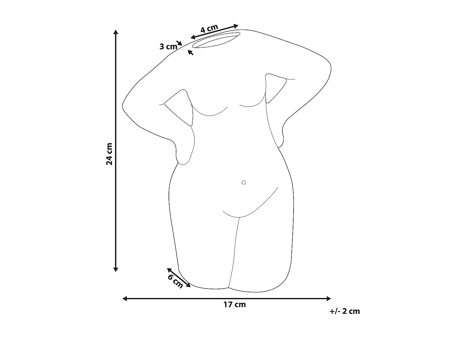 Blumenvase Keramik handgefertigt beige 24 cm weibliche Form Modern Kilkis