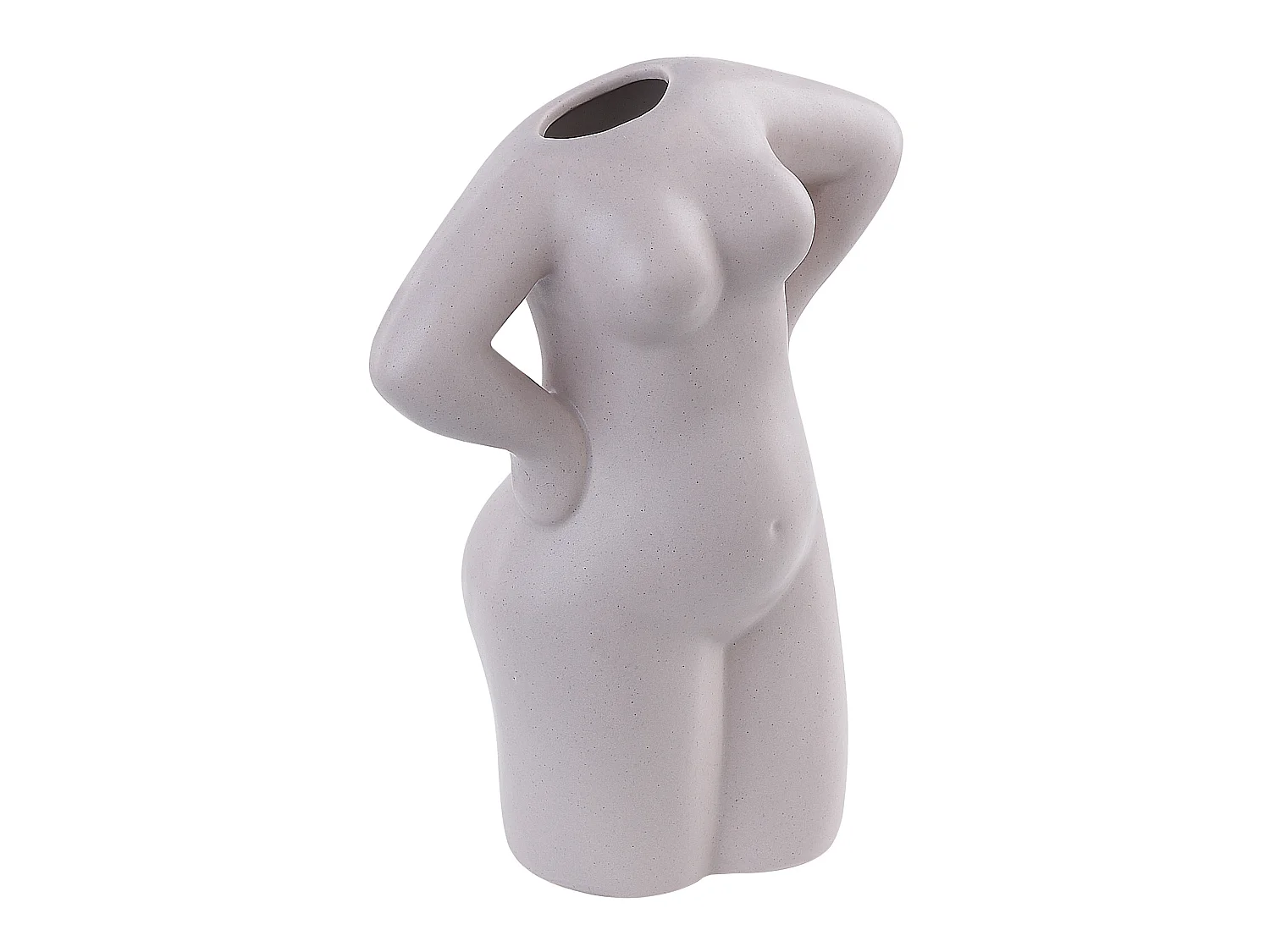 Blumenvase Keramik handgefertigt beige 24 cm weibliche Form Modern Kilkis