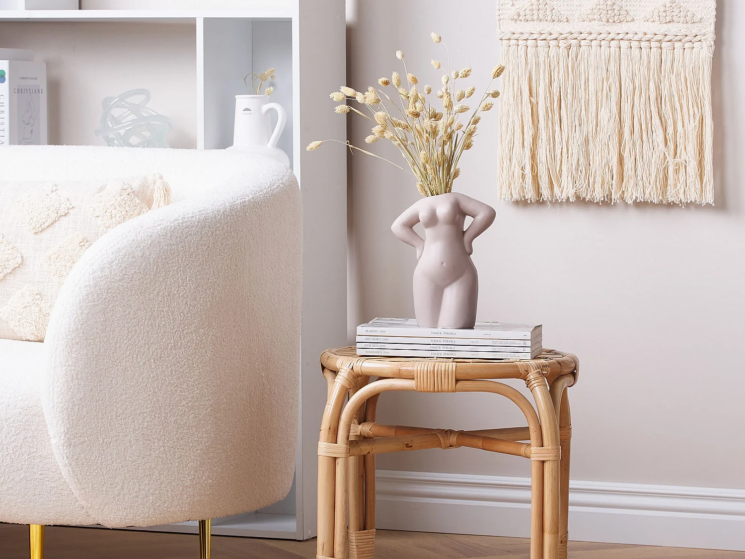 Vase à fleurs KILKIS Céramique 24 cm Beige