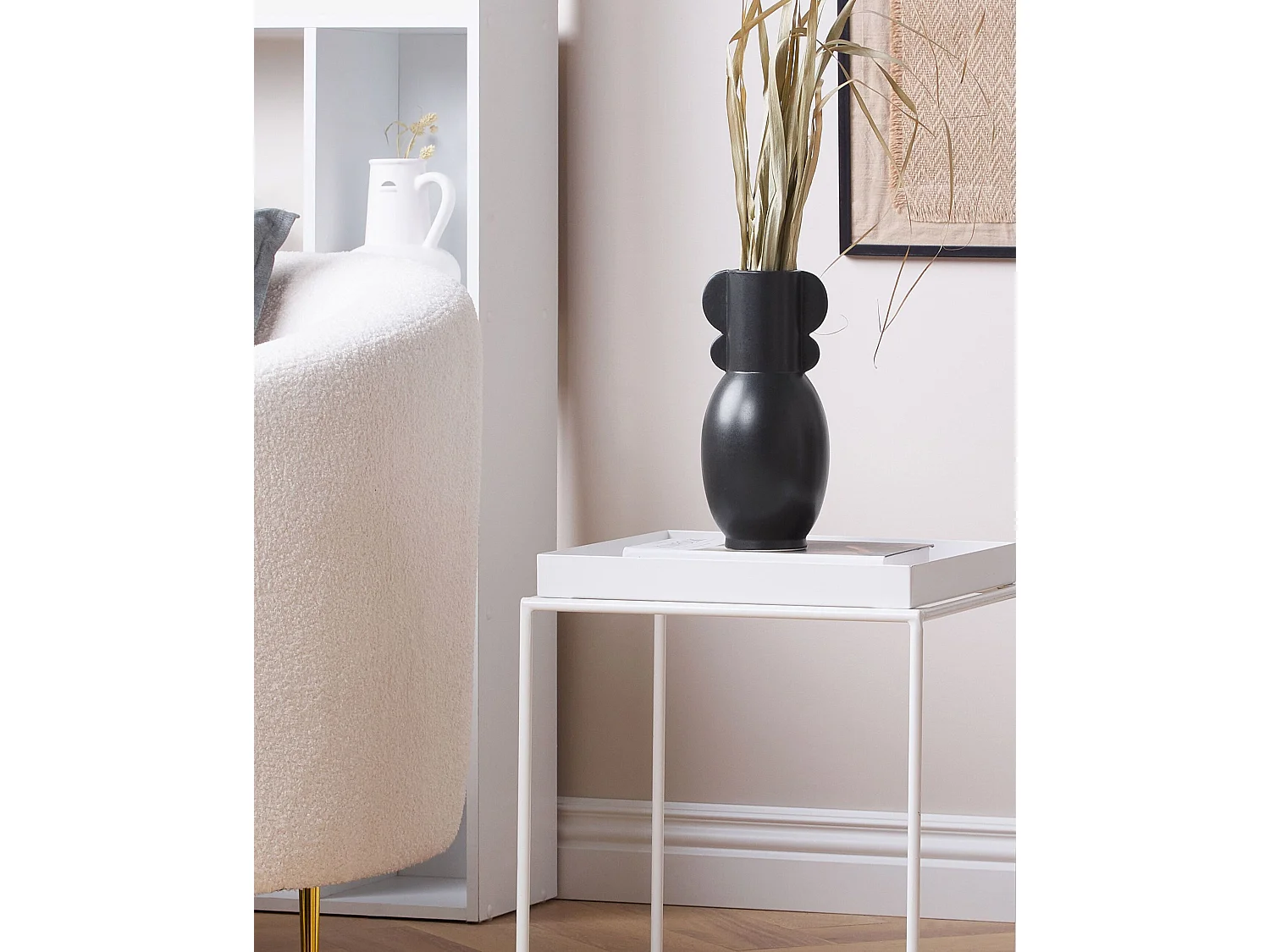 Wazon na kwiaty MYTILENE Ceramika 29 cm Czarny