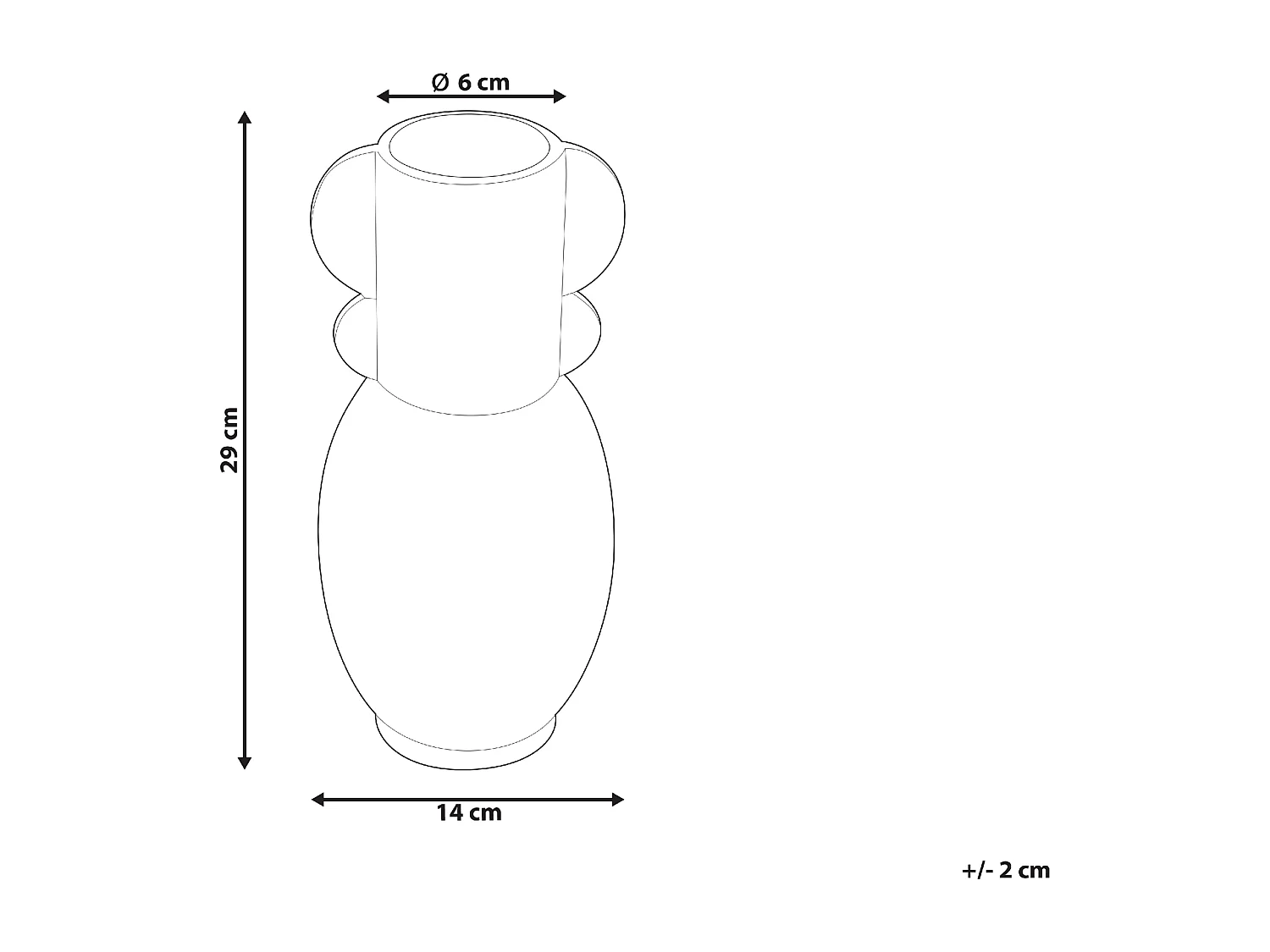 Vase à fleurs MYTILENE Céramique 29 cm Noir