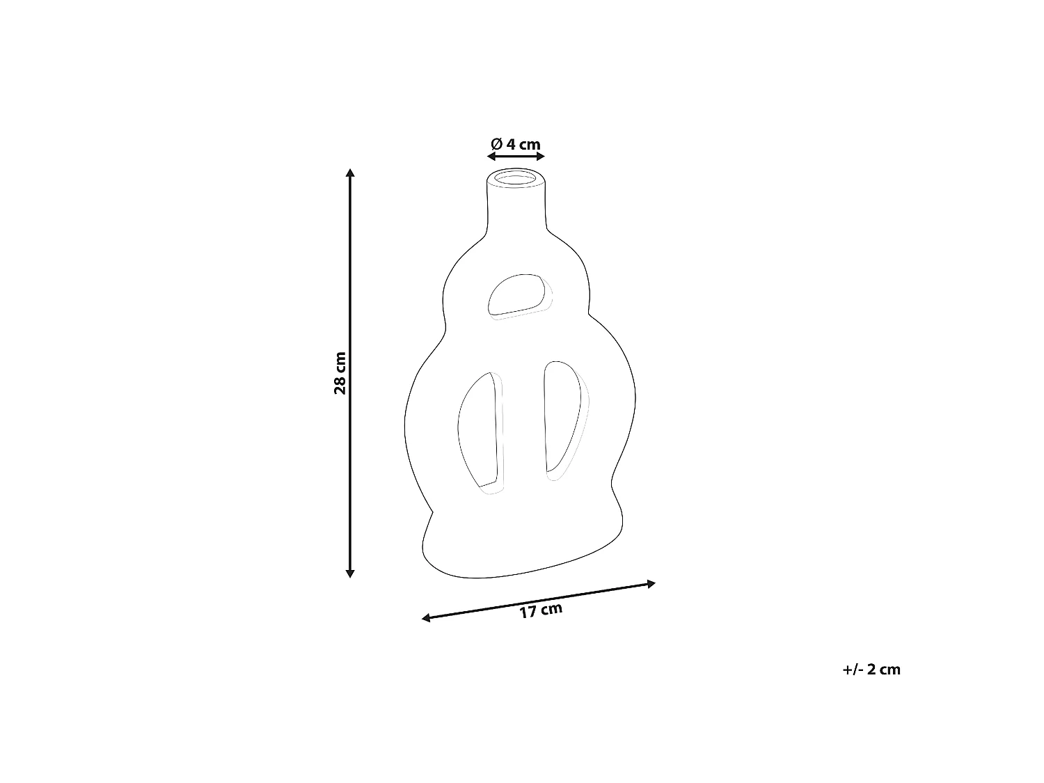 Vase à fleurs KOZANI Céramique 28 cm Beige sable