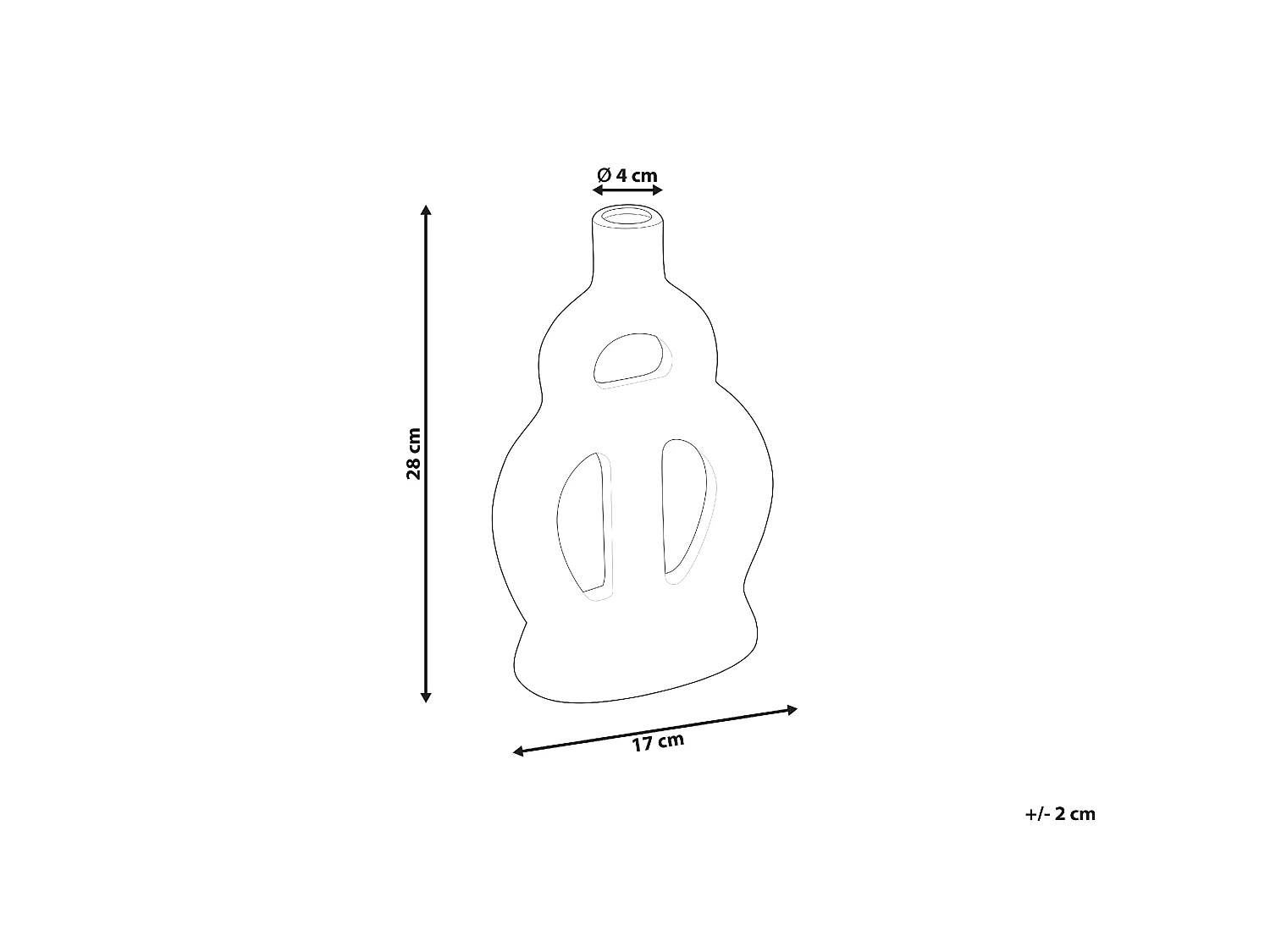 Vase à fleurs KOZANI Céramique 28 cm Beige sable