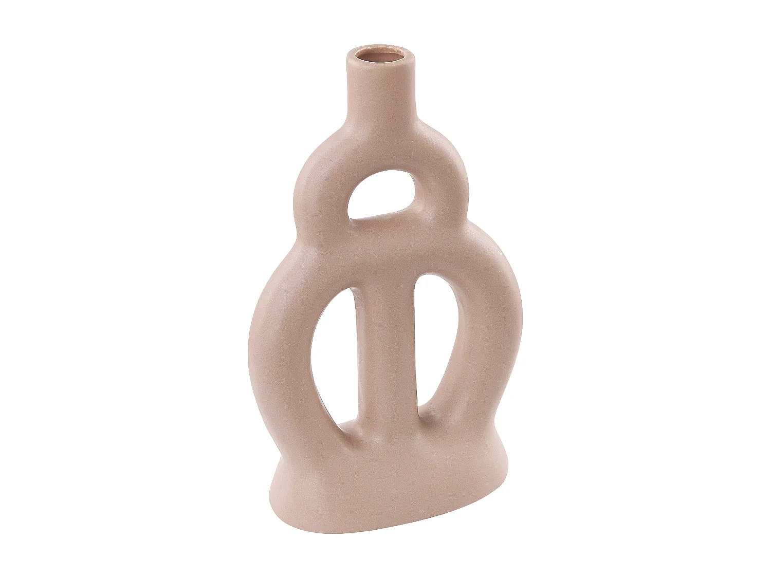 Vase à fleurs KOZANI Céramique 28 cm Beige sable