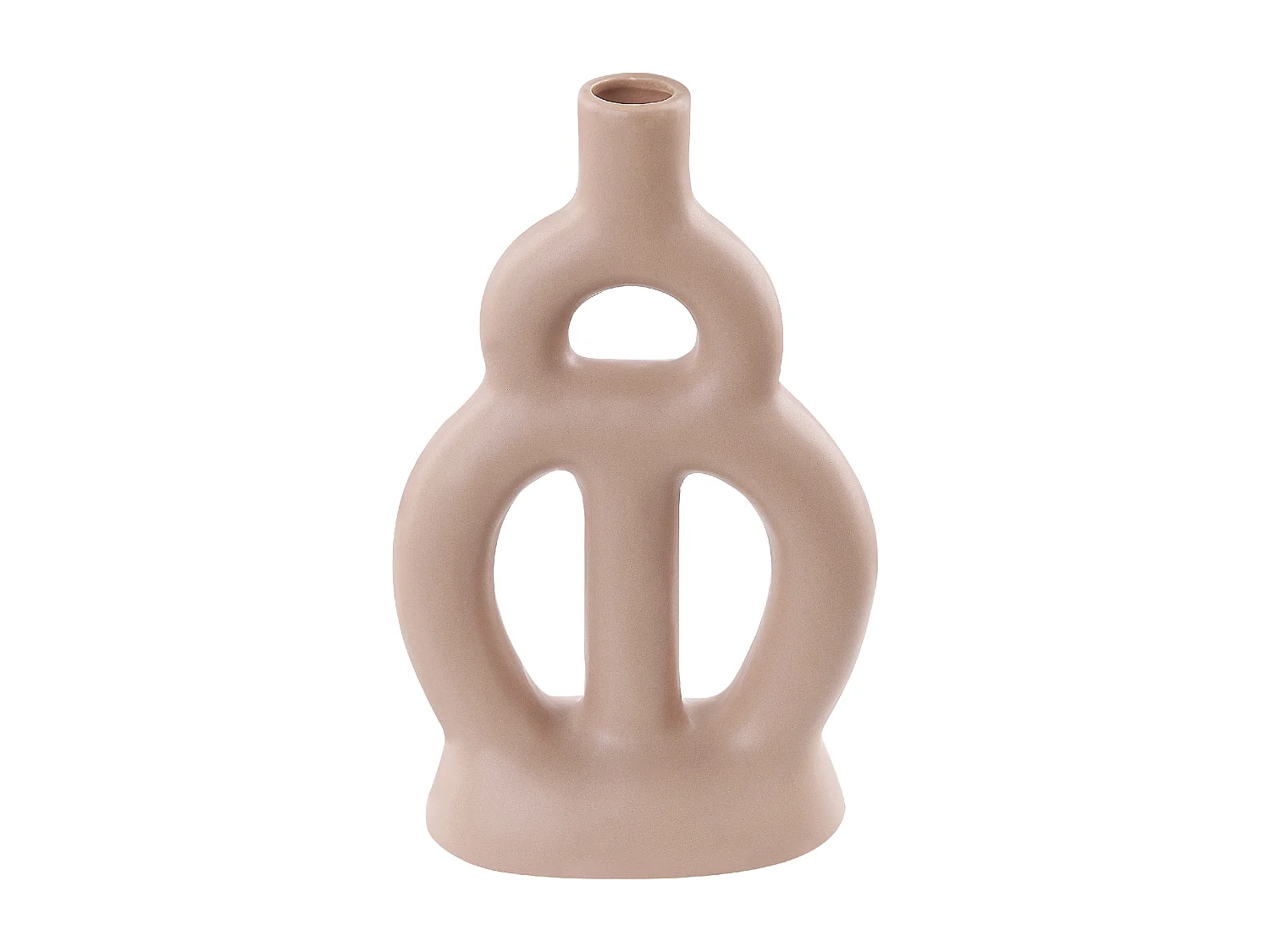 Vase à fleurs KOZANI Céramique 28 cm Beige sable