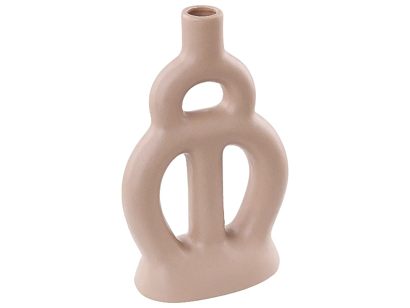 Vase à fleurs KOZANI Céramique 28 cm Beige sable