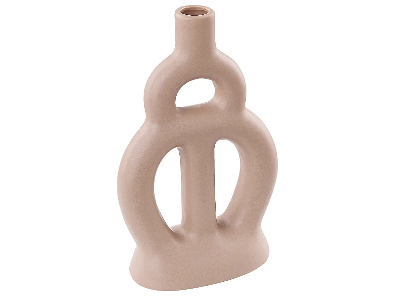 Vase à fleurs KOZANI Céramique 28 cm Beige sable