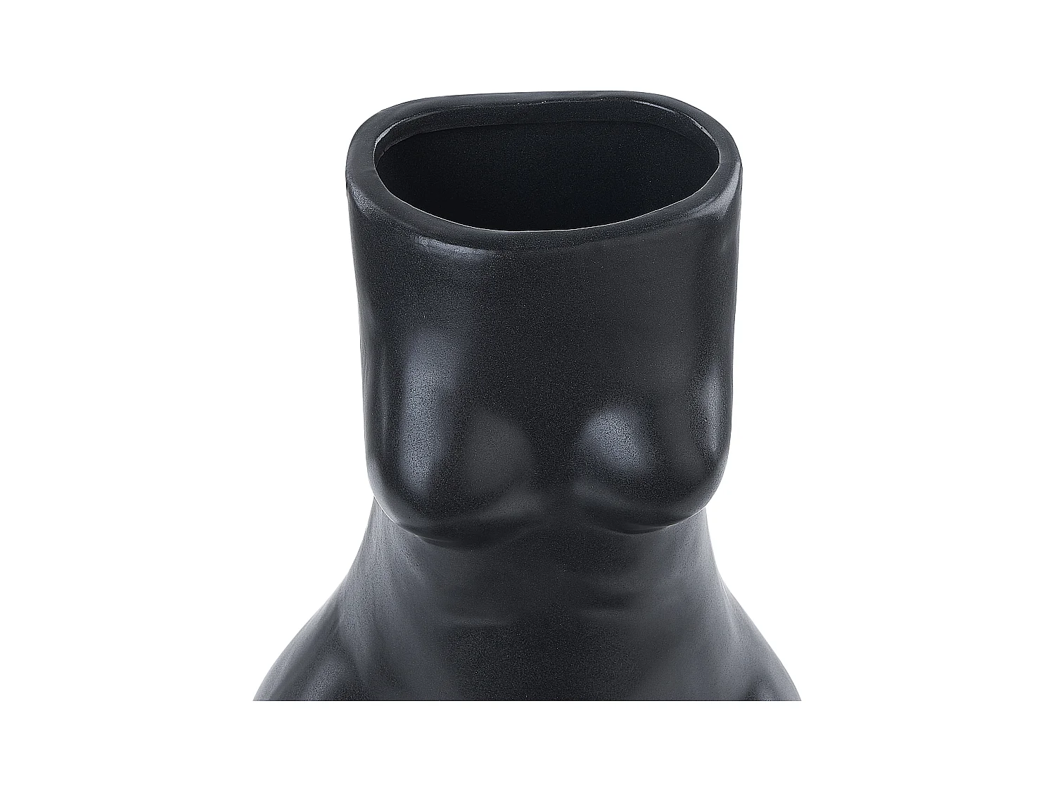 Blumenvase Keramik handgefertigt schwarz 22 cm weibliche Form Modern Pyrgos