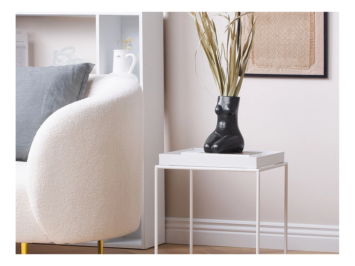 Bloemenvaas PYRGOS Keramiek 22 cm Zwart