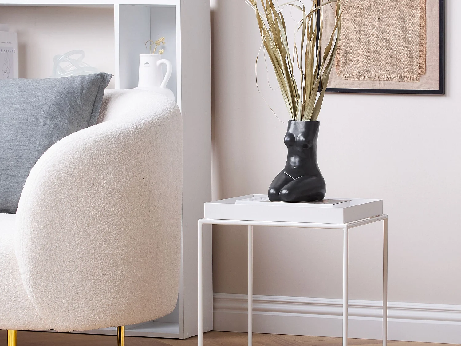 Vase à fleurs PYRGOS Céramique 22 cm Noir