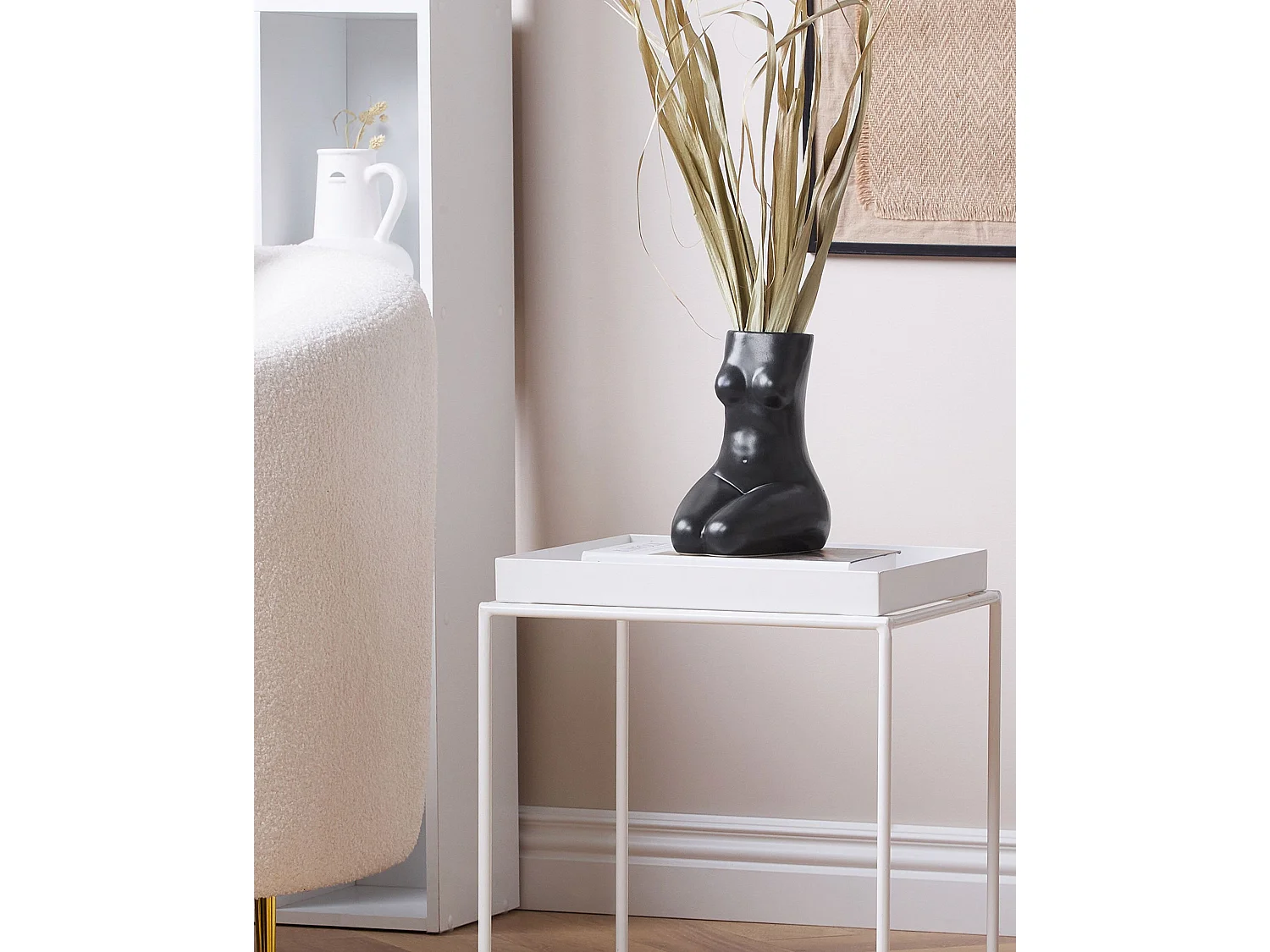 Vase à fleurs PYRGOS Céramique 22 cm Noir
