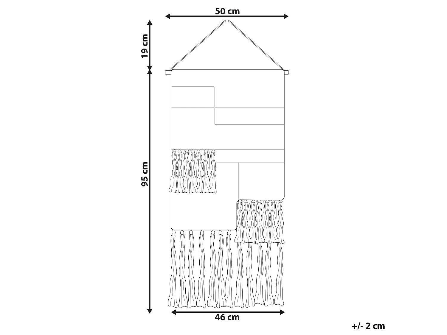 Makrama ścienna HANGU Bawełna 114 cm Beżowy