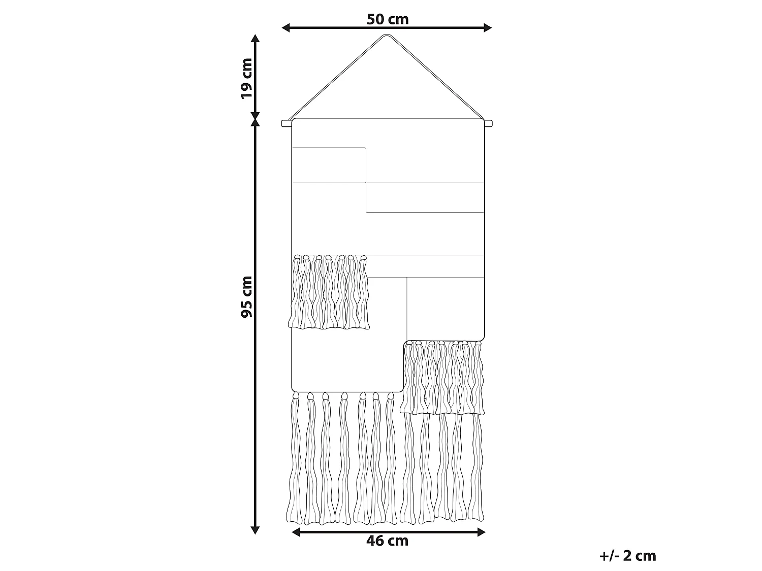 Decoración de pared de tela HANGU Algodón 114 cm Beige