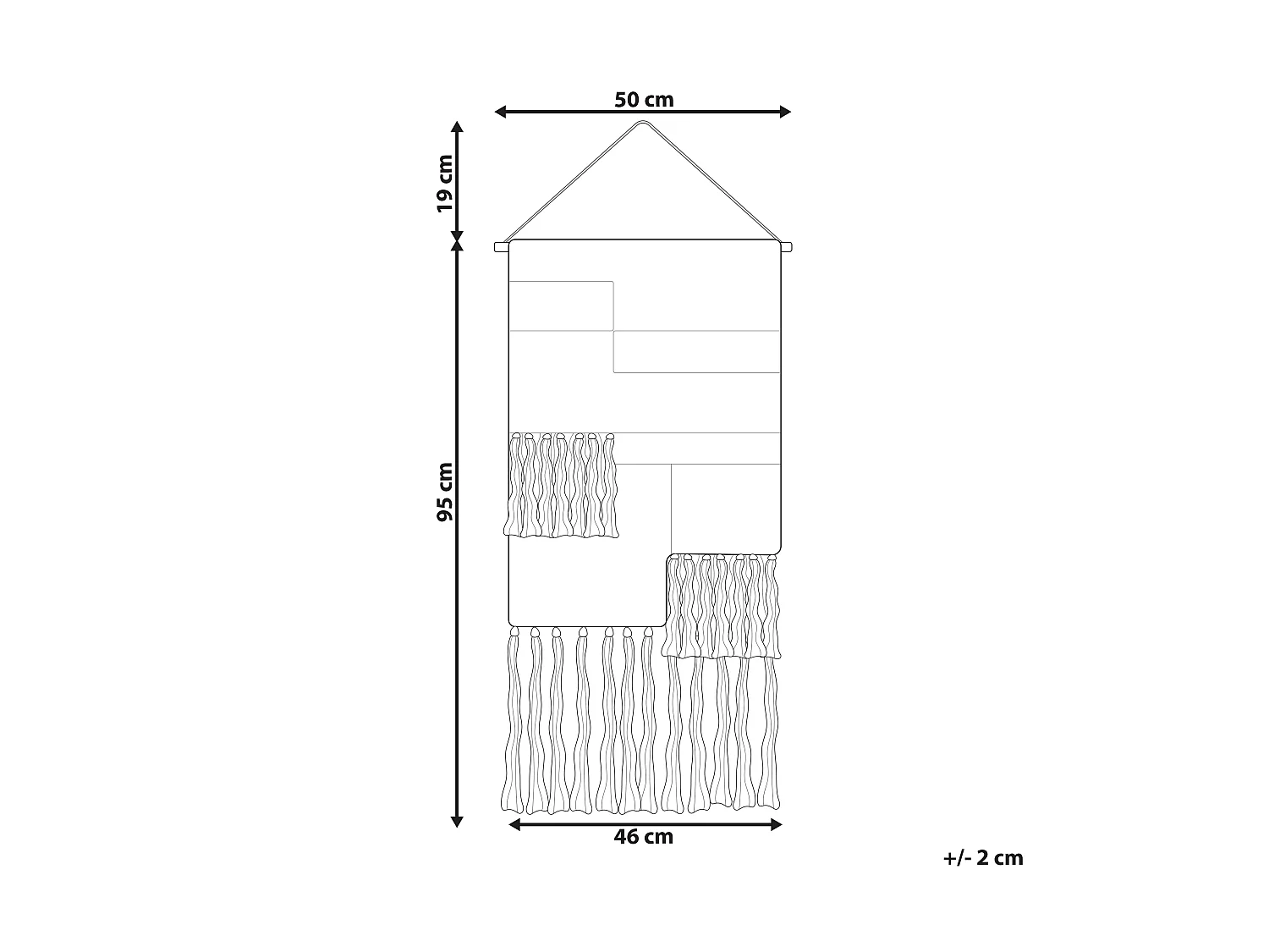 Stoffen wanddecoratie HANGU Katoen 114 cm Beige