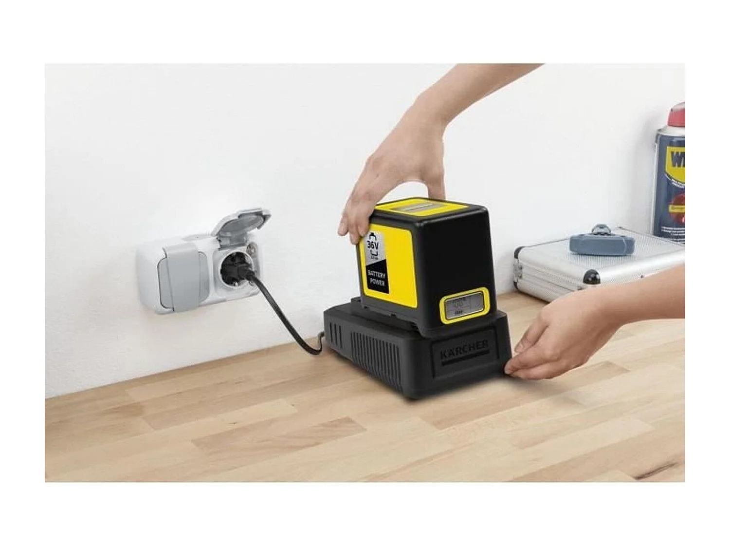 Batterie Power 36V / 5 Ah + Chargeur Rapide KARCHER avec Écran LCD