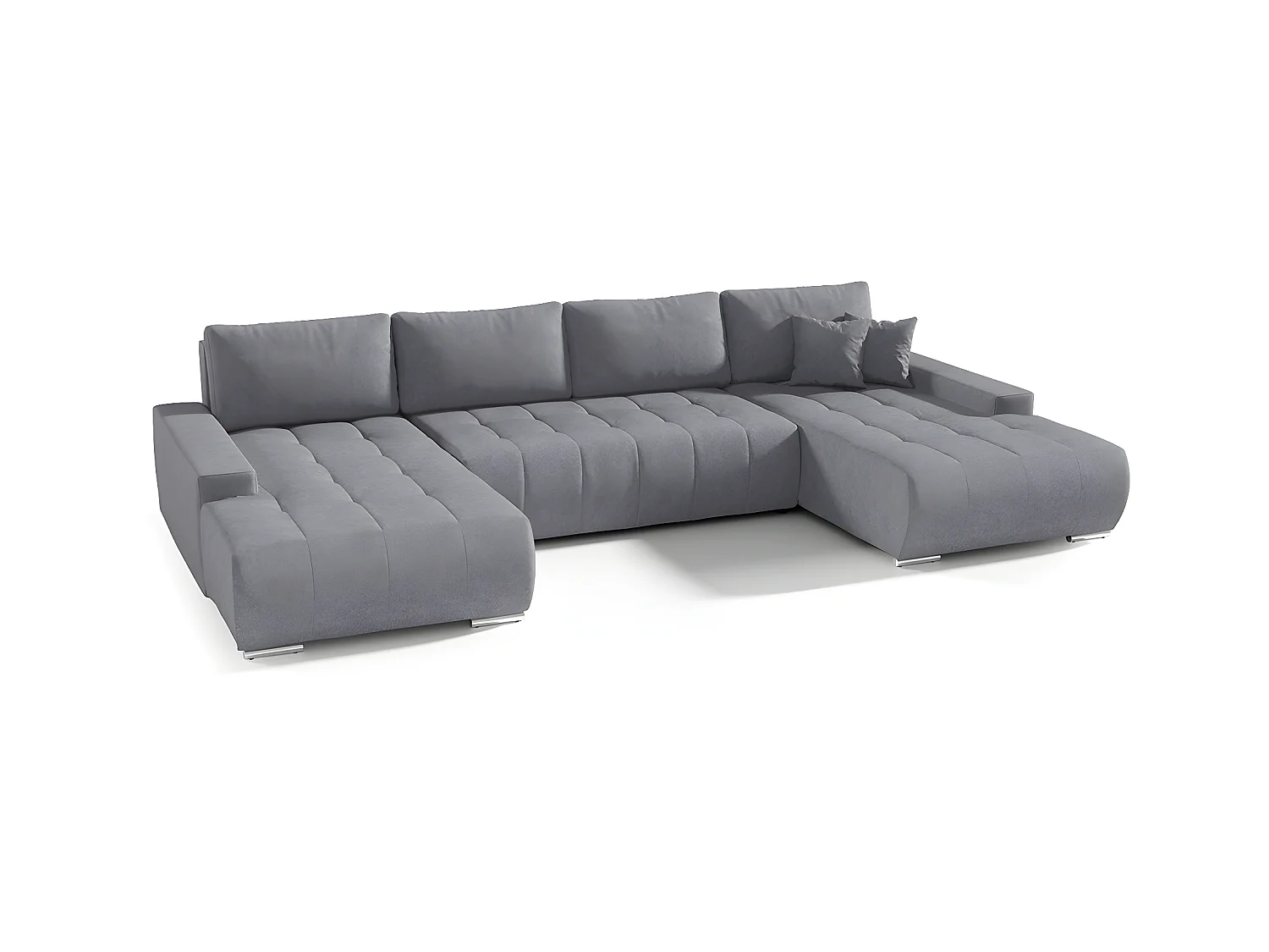 Canapé U 5 places convertible coffre Jonas Gris foncé