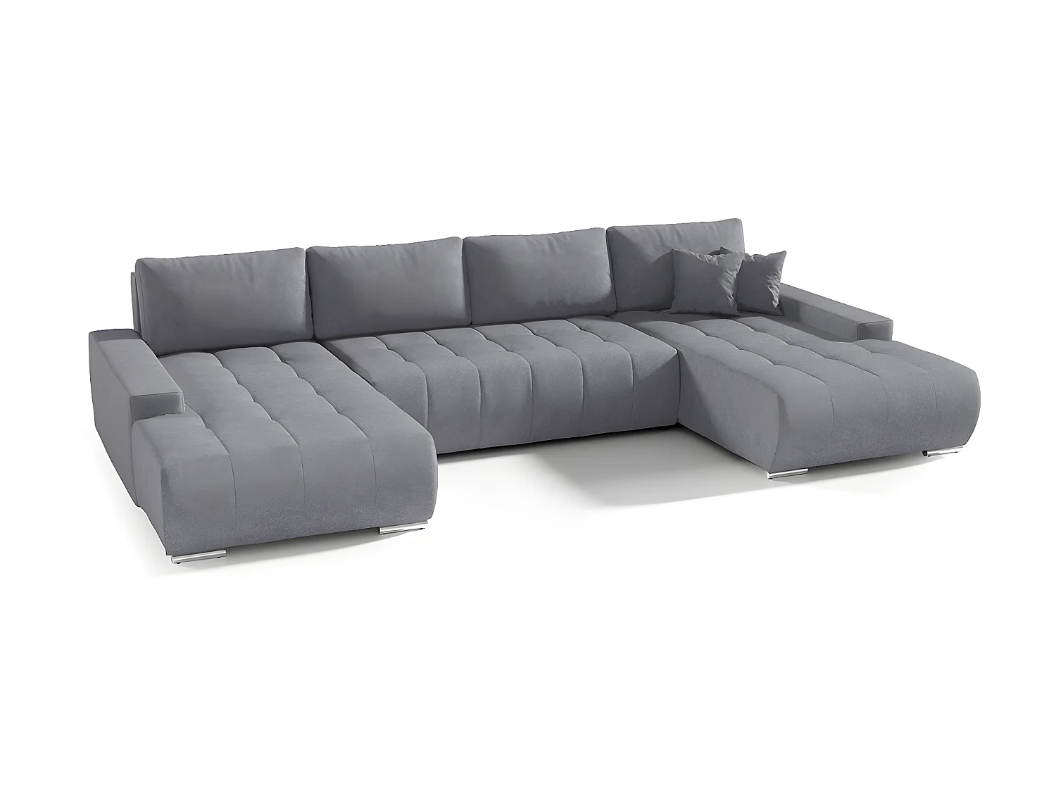 Canapé U 5 places convertible coffre Jonas Gris foncé