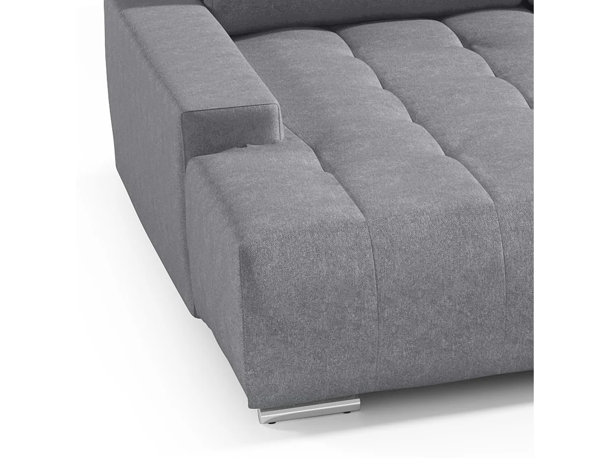 Canapé U 5 places convertible coffre Jonas Gris foncé