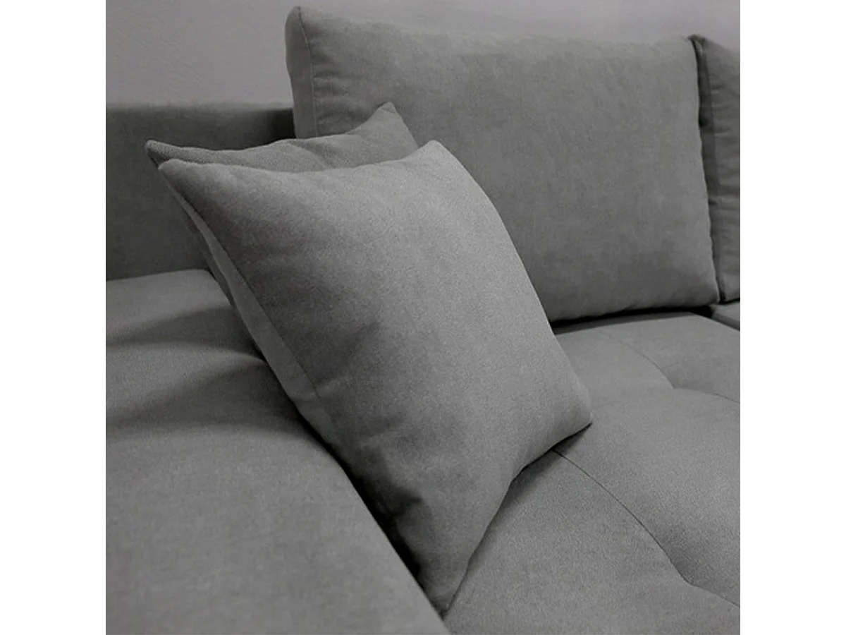 Canapé d'angle convertible 5 places en tissu gris foncé JONAS
