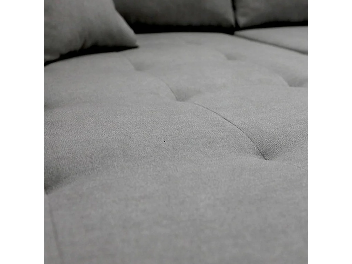 Canapé d'angle convertible 5 places en tissu gris foncé JONAS