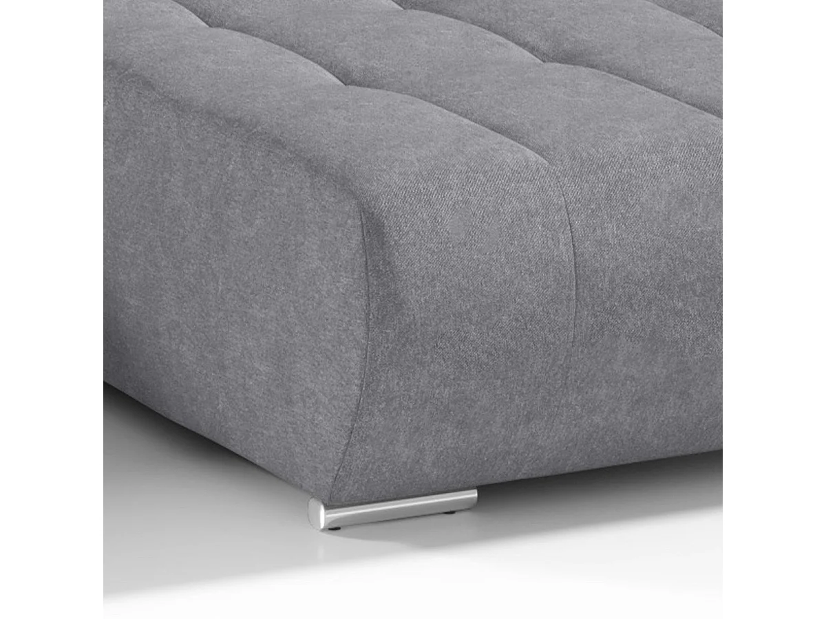 Canapé d'angle convertible 5 places en tissu gris foncé JONAS