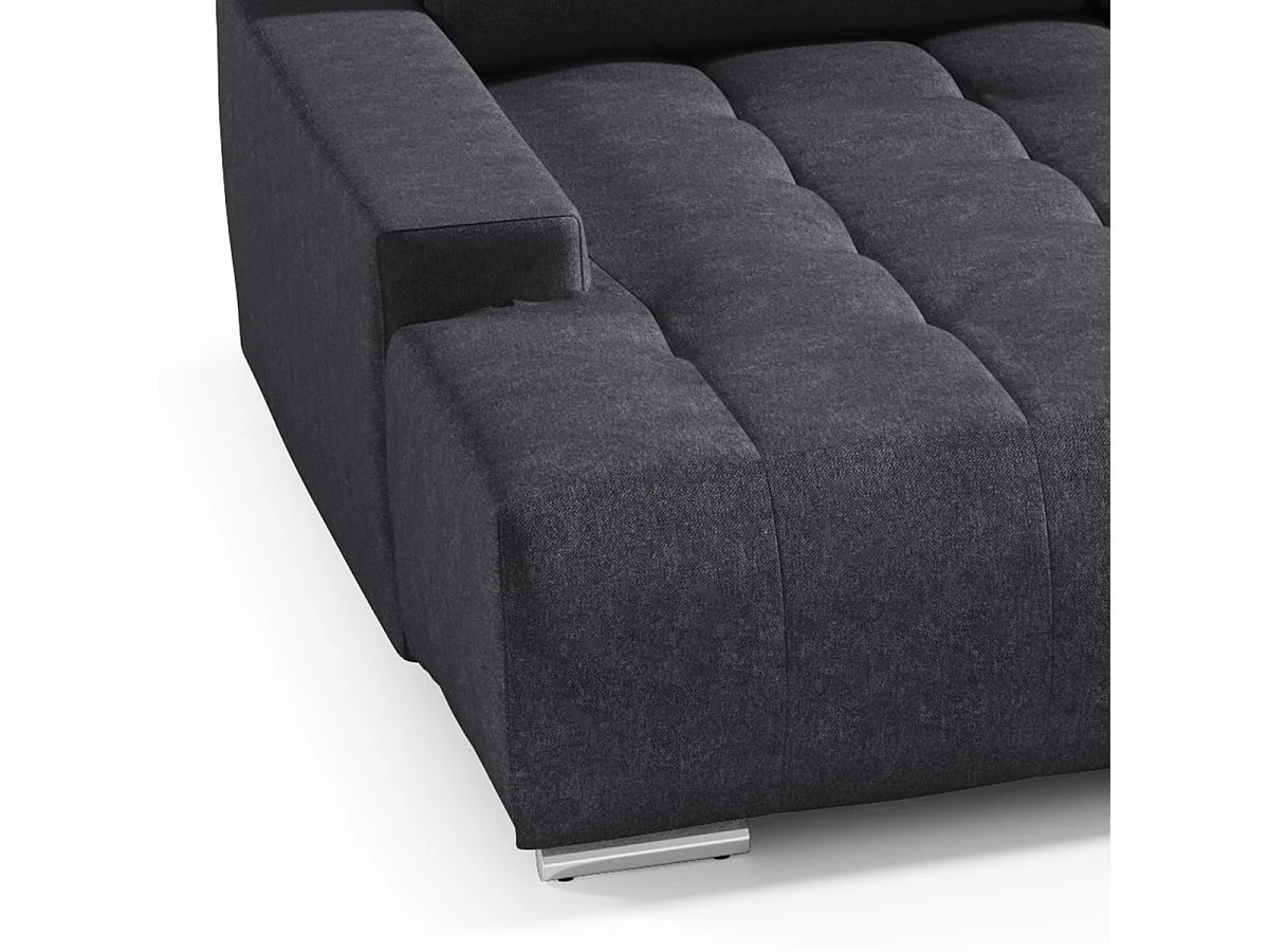 Canapé U 5 places convertible coffre Jonas Gris anthracite