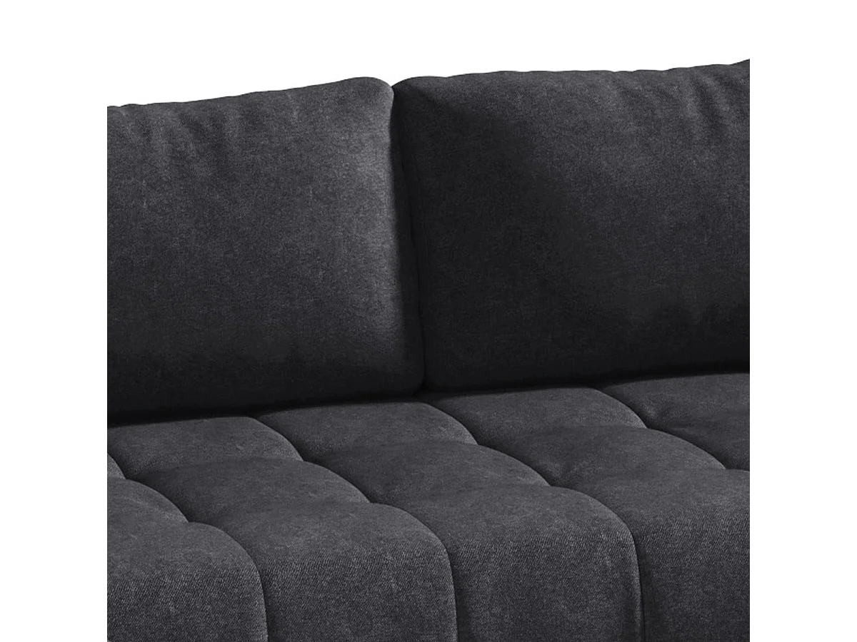 Canapé d'angle convertible 5 places en tissu gris anthracite