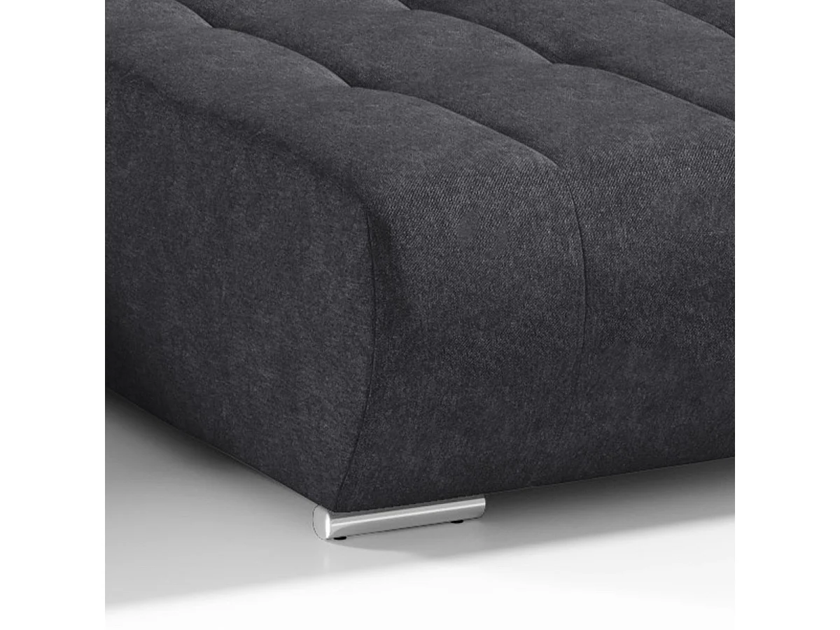 Canapé d'angle convertible 5 places en tissu gris anthracite