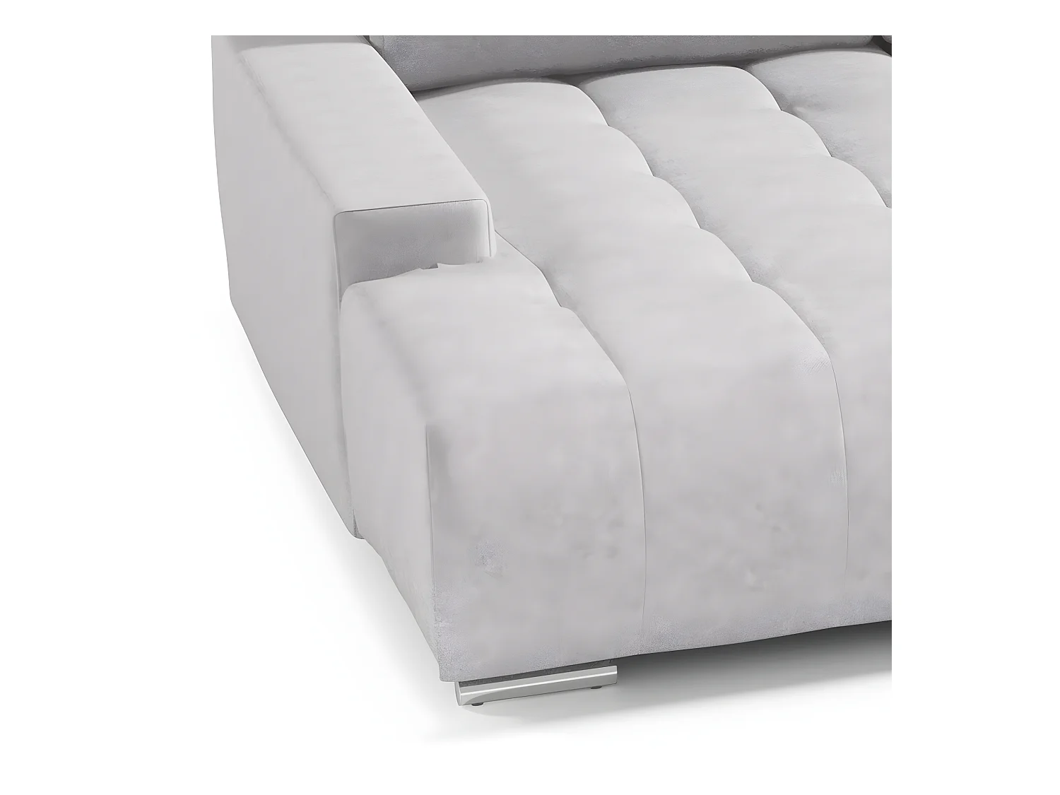 Canapé U 5 places convertible coffre Jonas Gris clair