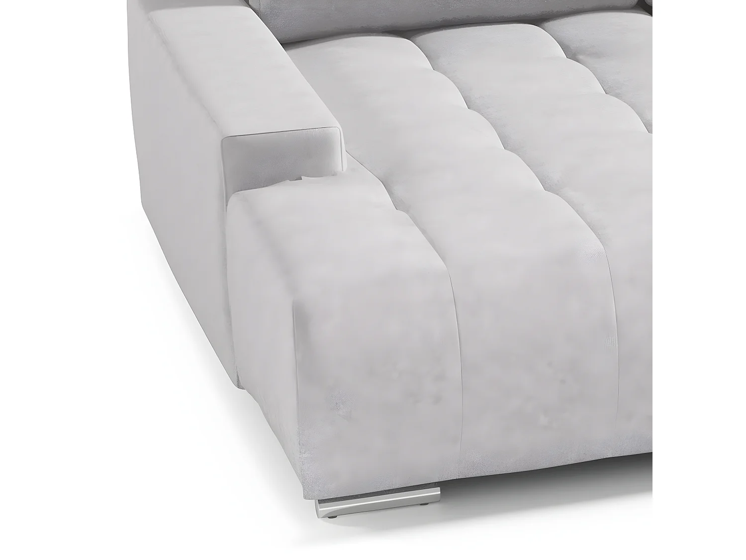 Canapé U 5 places convertible coffre Jonas Gris clair