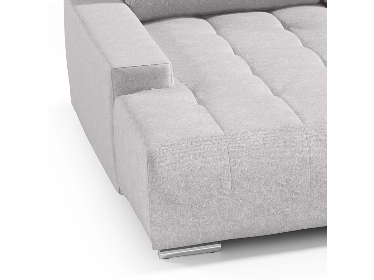 Canapé U 5 places convertible coffre Jonas Gris clair