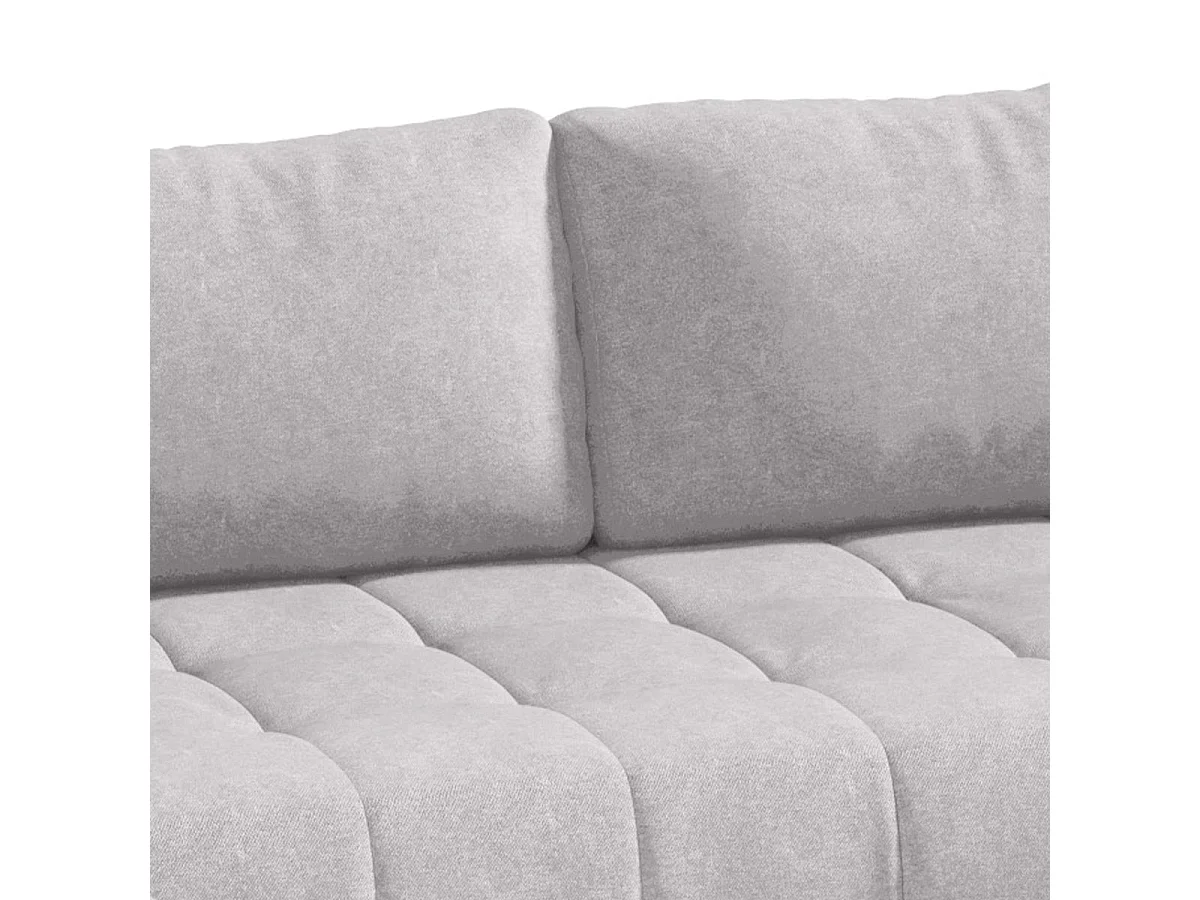 Canapé d'angle convertible 5 places en tissu gris clair JONAS