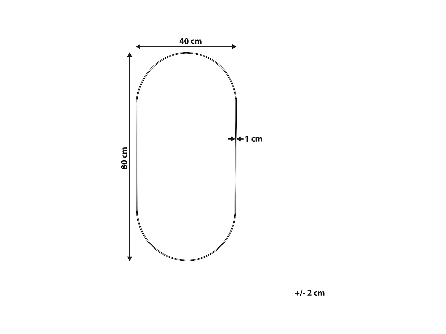 Miroir ALFORTVILLE 40 cm 80 cm Argenté
