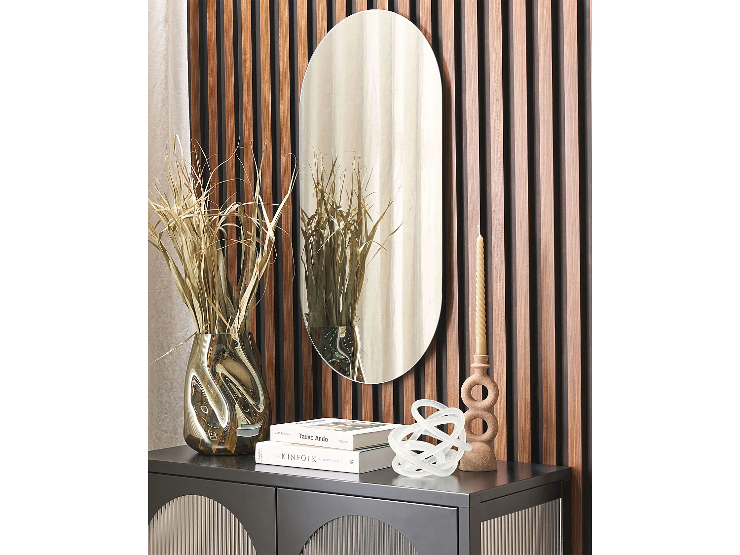 Wandspiegel ALFORTVILLE 40 cm 80 cm Zilver