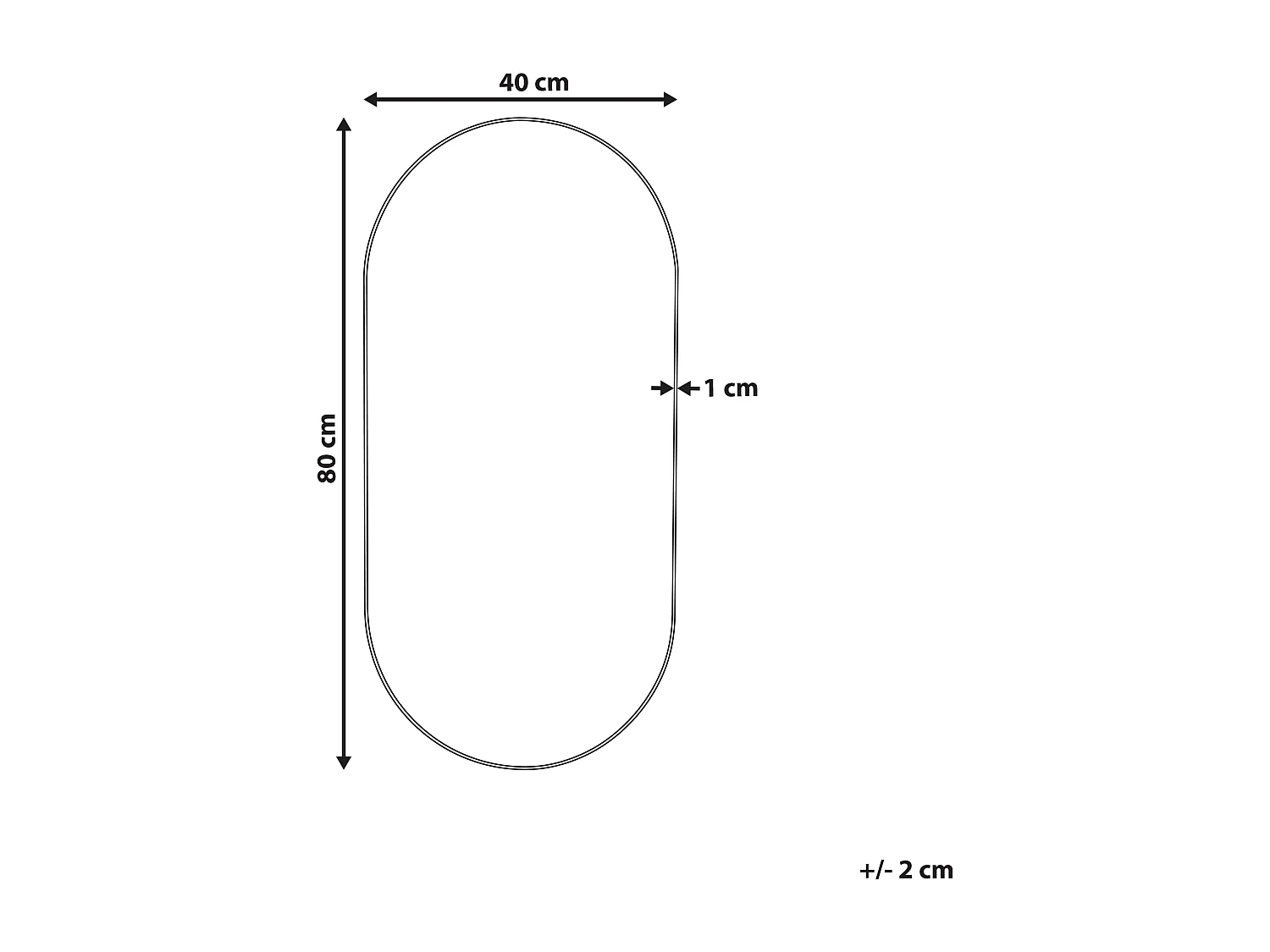 Wandspiegel ALFORTVILLE 40 cm 80 cm Zilver
