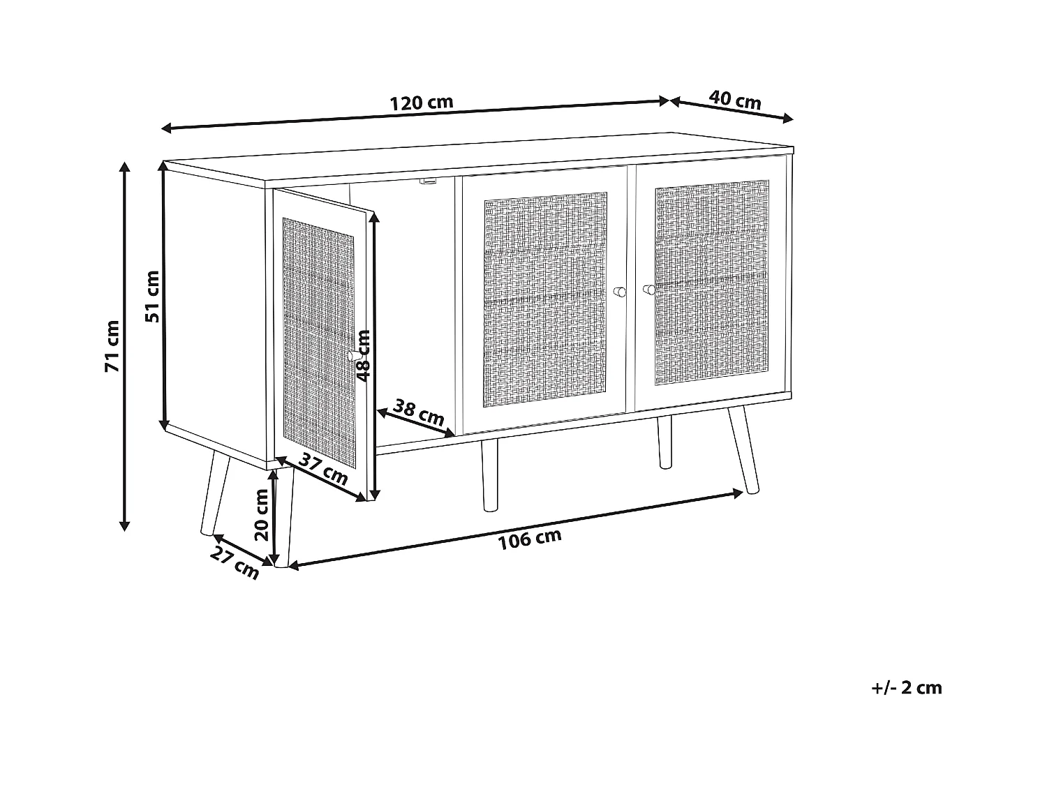 Armoire PEROTE Rotin Marron clair