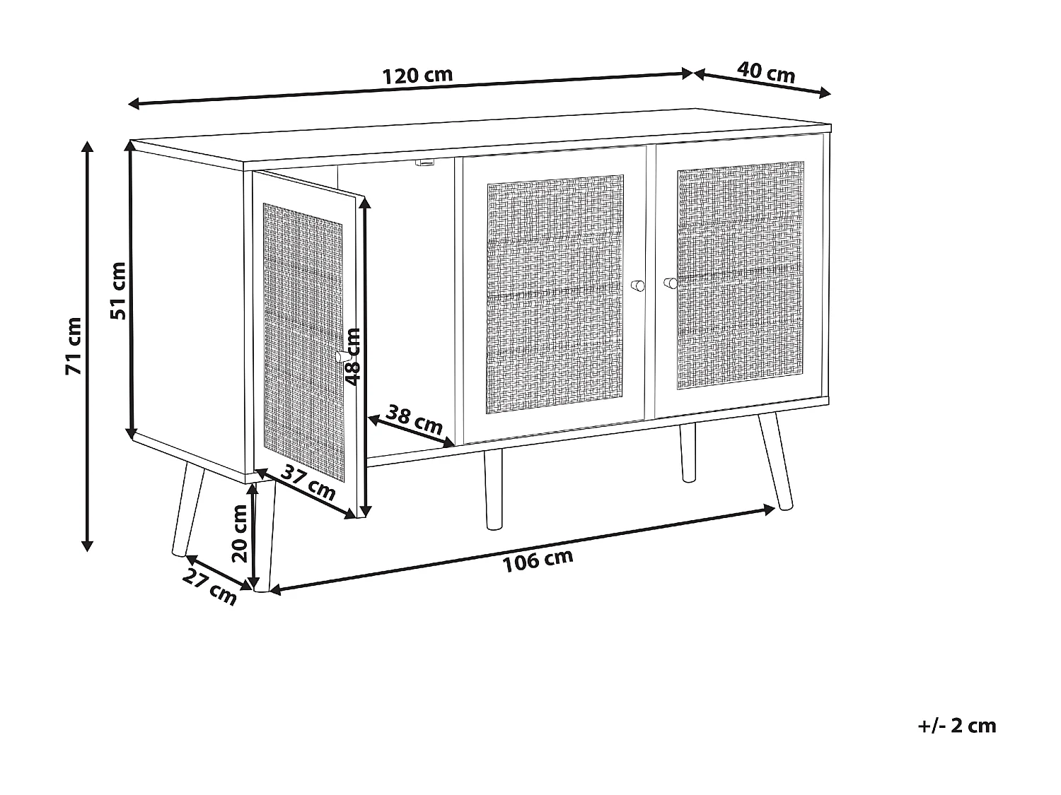 Armadio PEROTE Rattan Marrone chiaro
