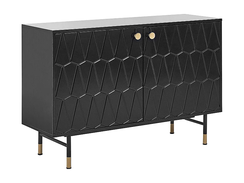 Sideboard schwarz goldene Beine 120x82x40 cm modern elegant Adante