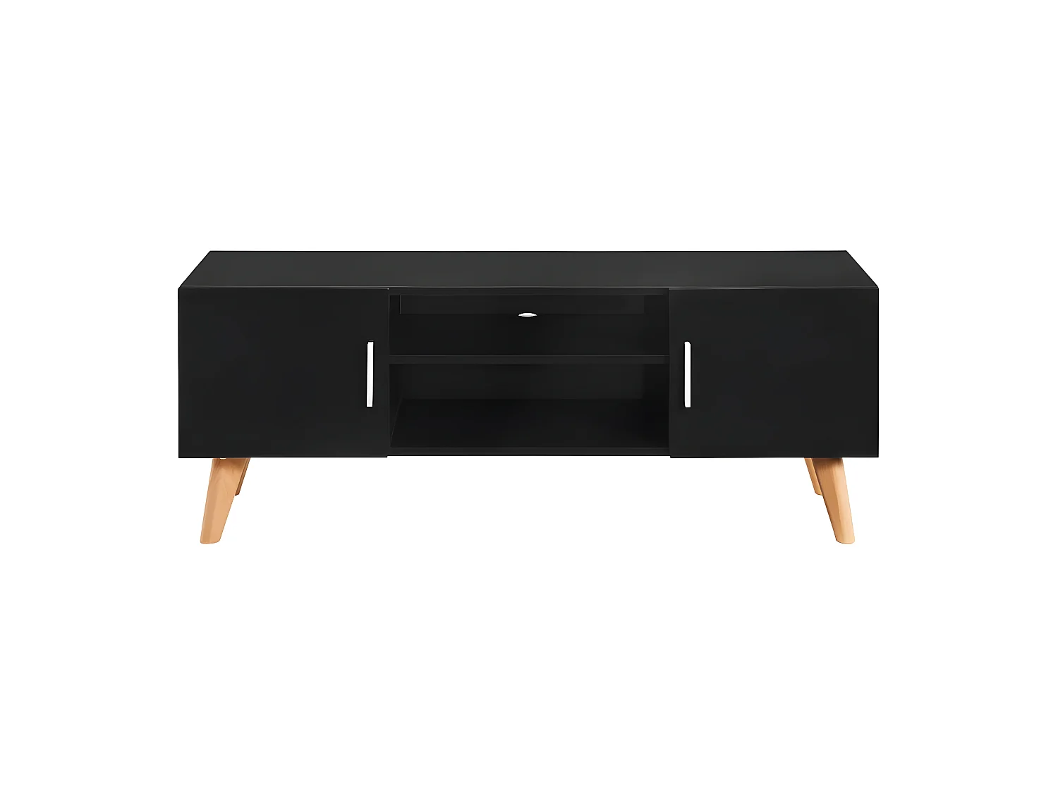 Meuble télé buffet tv télévision design pratique noir 120 cm mdf 2502206