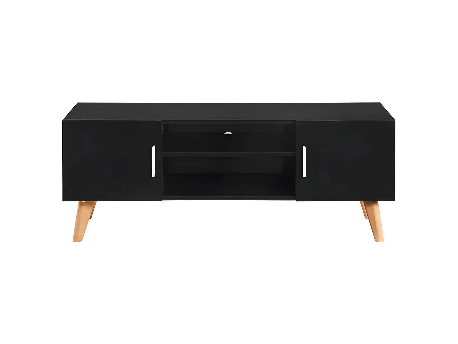 Meuble télé buffet tv télévision design pratique noir 120 cm mdf 2502206
